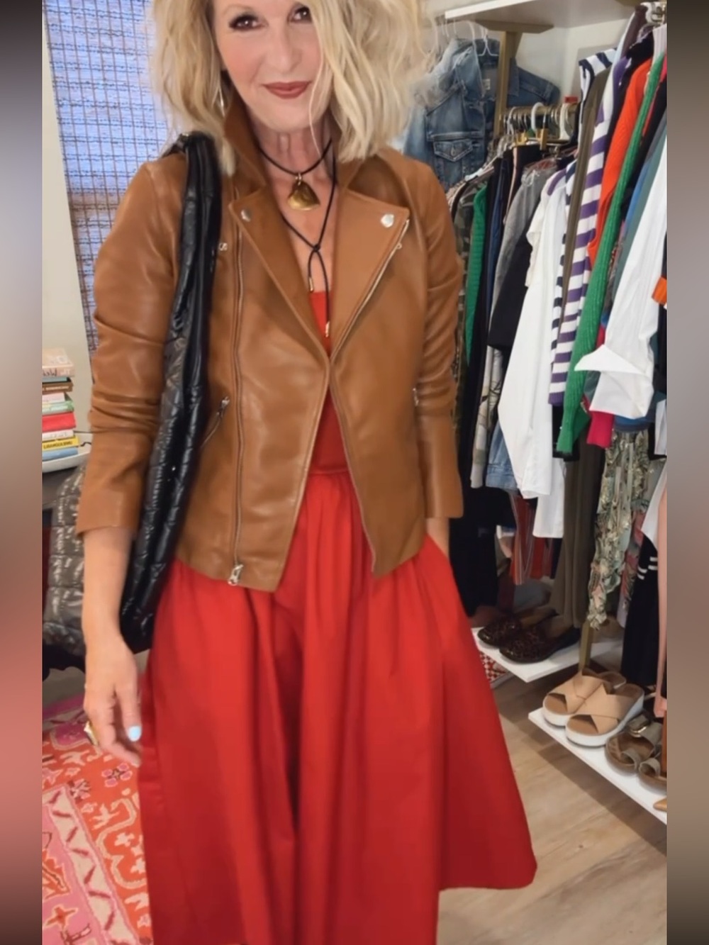 Quince Brown Leather Moto Jacket - Picture 9 of 14